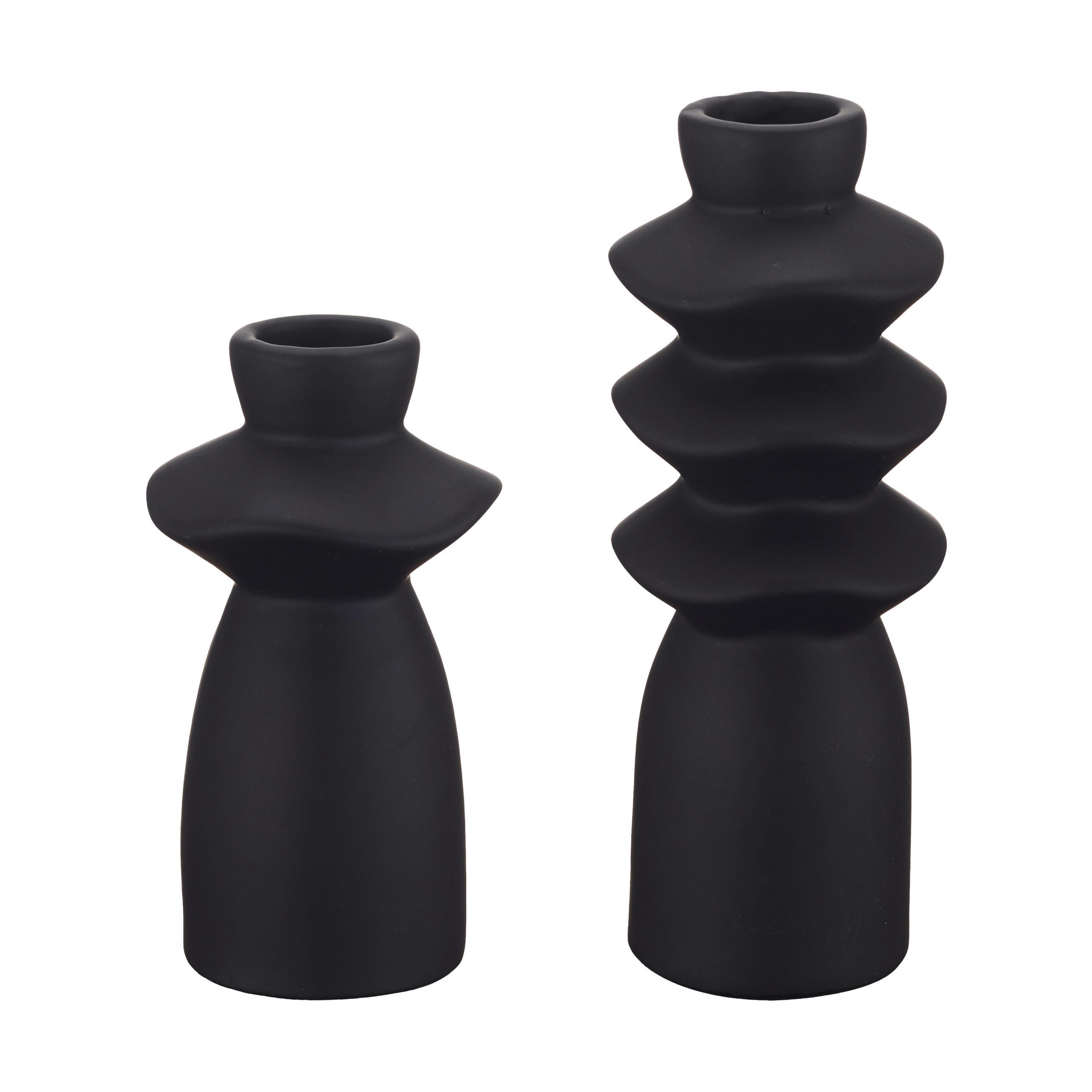 VÁZA, keramika, 13/18 cm - černá, Basics, keramika - Ambia Home