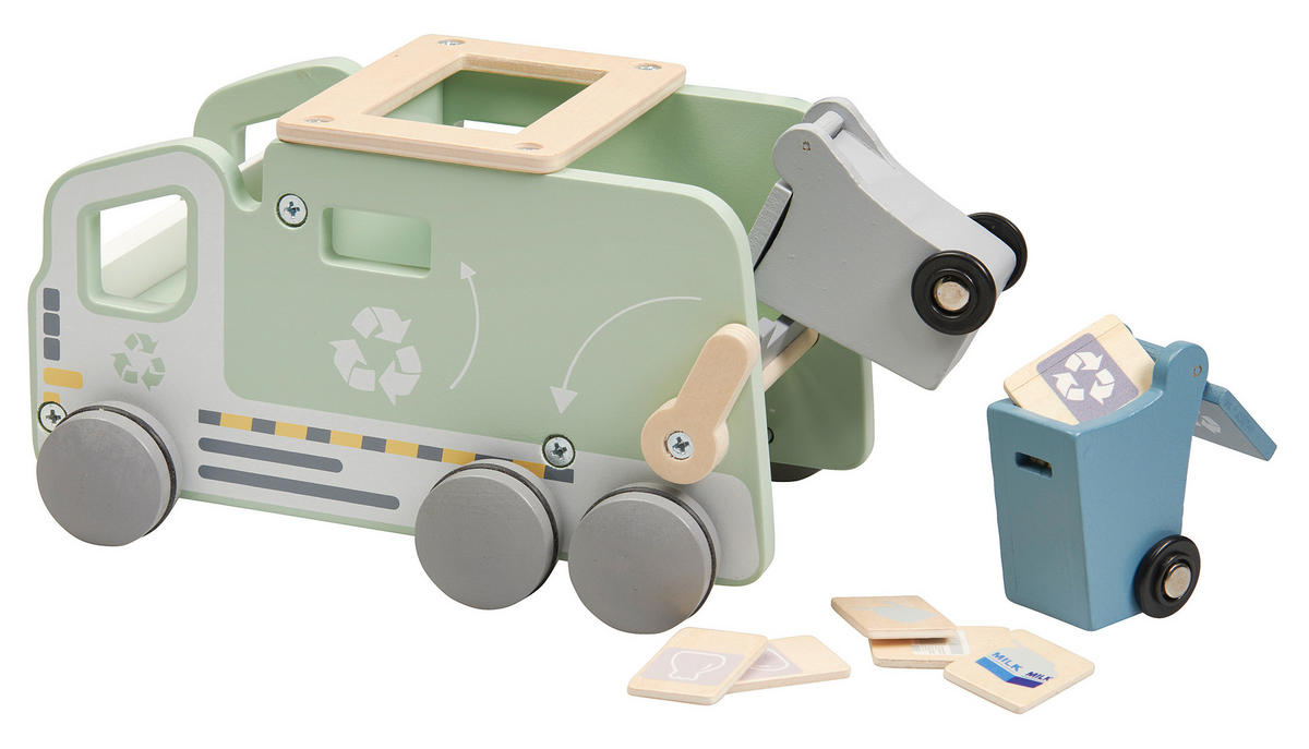 MÜLLWAGEN - Multicolor, Trend, Holz/Kunststoff (24/14/11,5cm) - Avelia