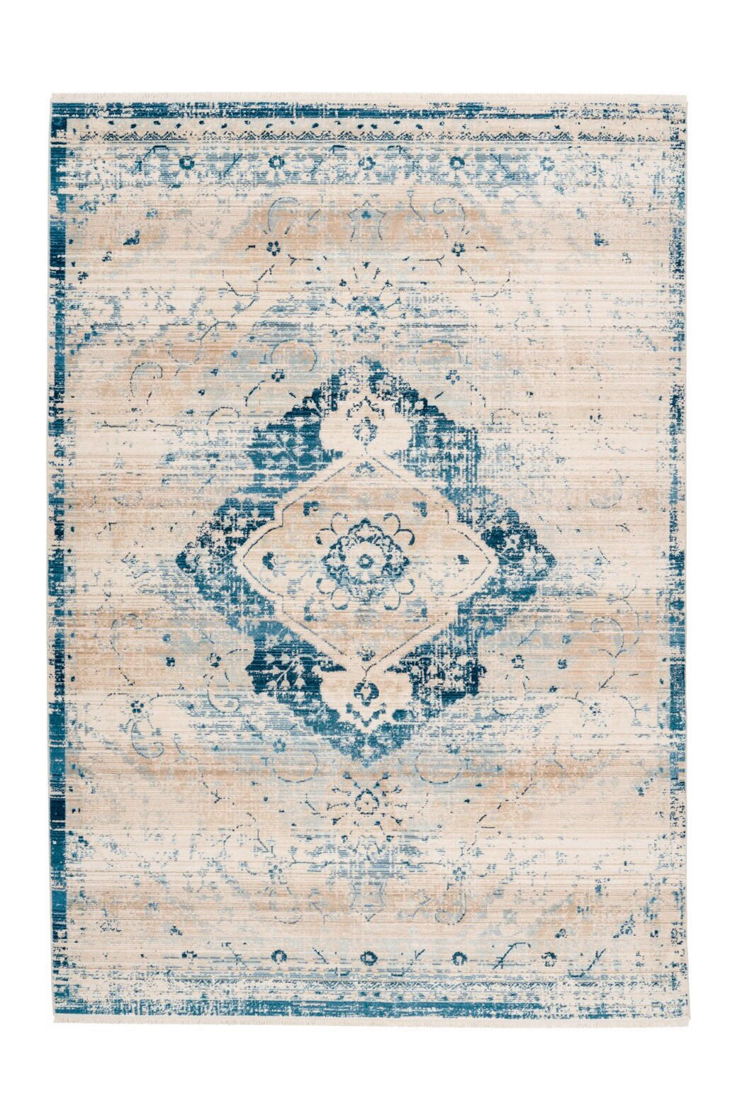 WEBTEPPICH 120/170 cm Baroque Blau, Creme  - Blau/Creme, Basics, Textil (120/170cm) - Novel
