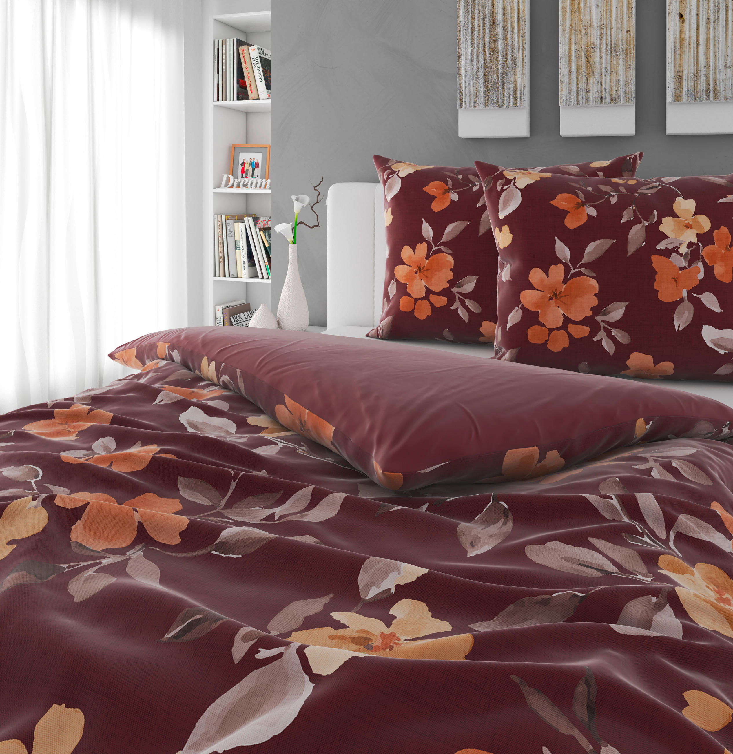 POSTELJINA SA DVA LICA Mavie 200/200 cm saten crvena  - crvena, Konvencionalno, tekstil (200/200cm) - Novel