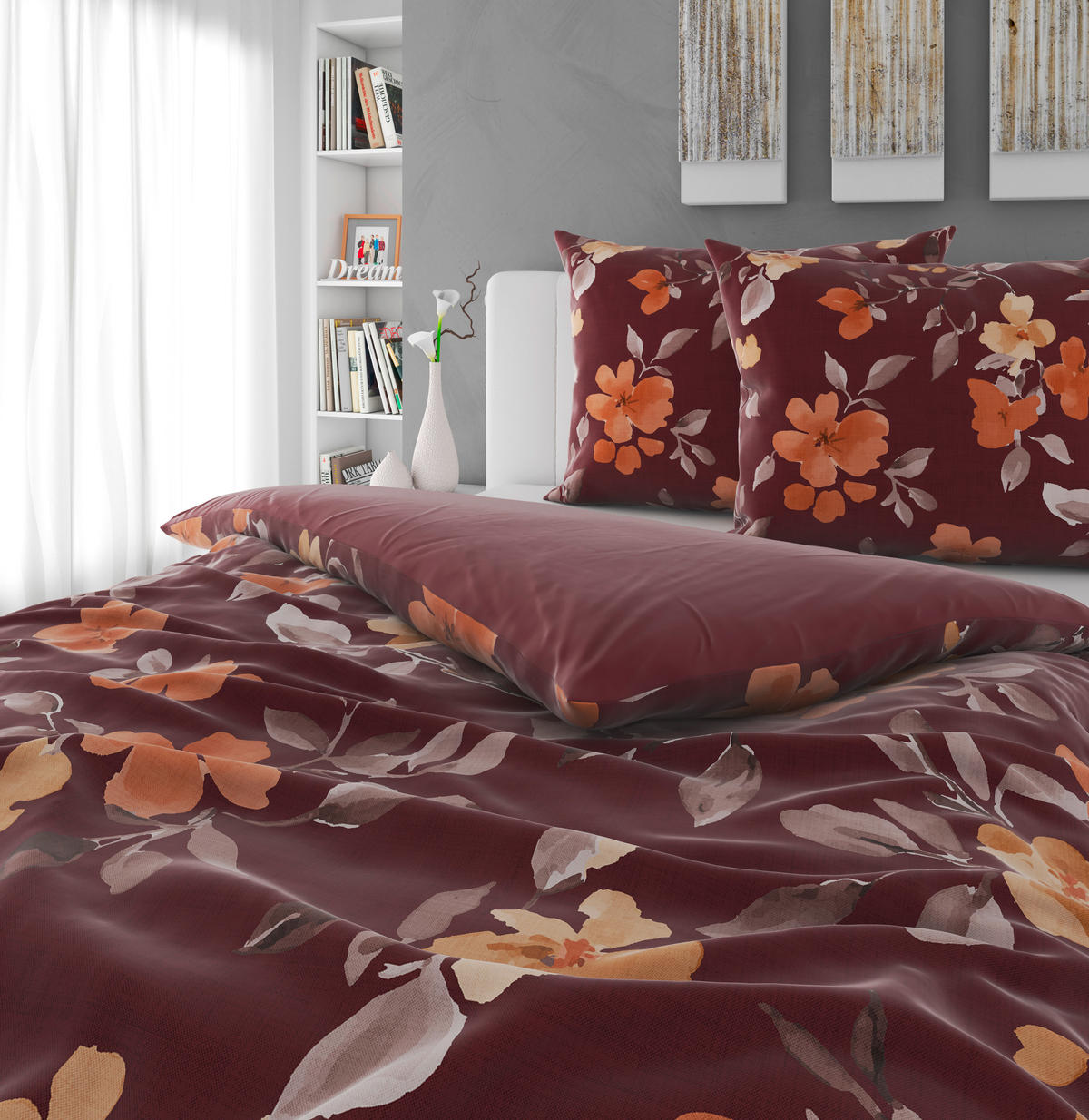 POSTELJINA SA DVA LICA Mavie 200/200 cm saten crvena  - crvena, Konvencionalno, tekstil (200/200cm) - Novel