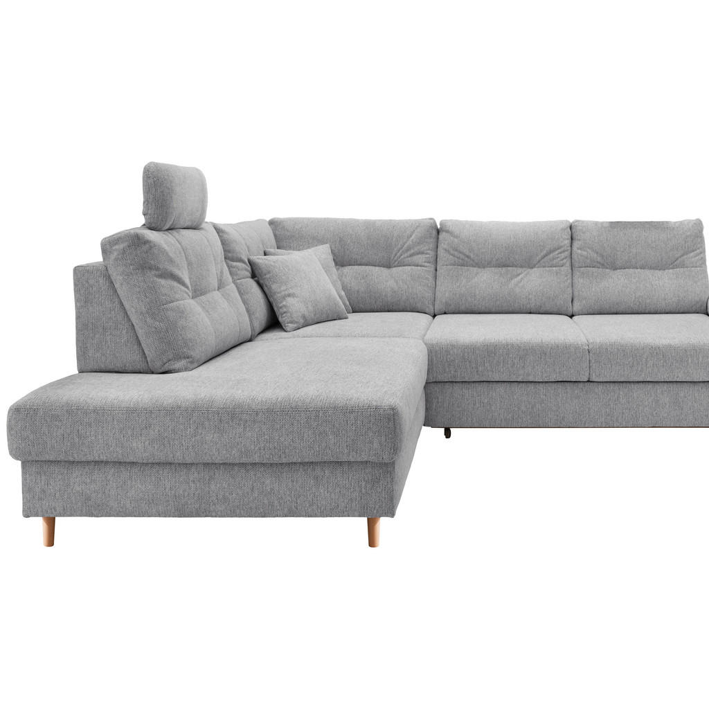 Thumbnail - Livetastic Ecksofa, Silber, Textil, Buche, 4-Sitzer, Füllung: Schaumstoff, Ottomane links, L-Form, 264x206 cm, Liegefunk...