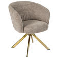 ARMLEHNSTUHL  Sitzfläche 360° drehbar Mikrofaser  Taupe, Goldfarben  - Taupe/Goldfarben, Design, Textil/Metall (61,5/82/61,5cm) - Hom`in
