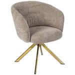 ARMLEHNSTUHL  Sitzfläche 360° drehbar Mikrofaser  Taupe, Goldfarben  - Taupe/Goldfarben, Design, Textil/Metall (61,5/82/61,5cm) - Hom`in