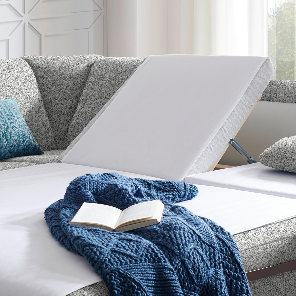 WOHNLANDSCHAFT  in Mikrovelours Naturfarben  - Alufarben/Naturfarben, KONVENTIONELL, Kunststoff/Textil (158/322/236cm) - Sedda