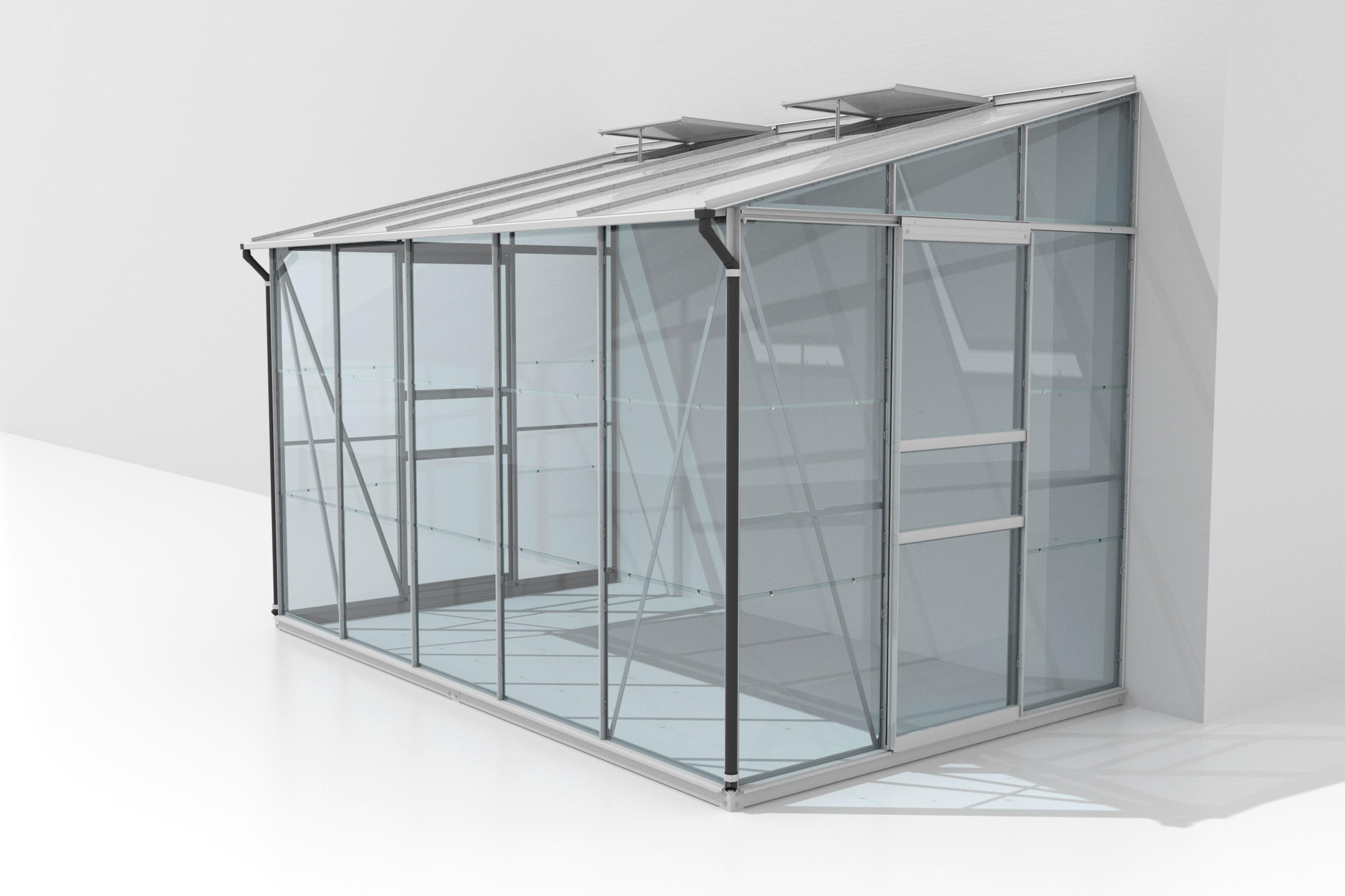 Anlehn-gewächshausbausatz Ida 6500 Esg/hkp, Alu