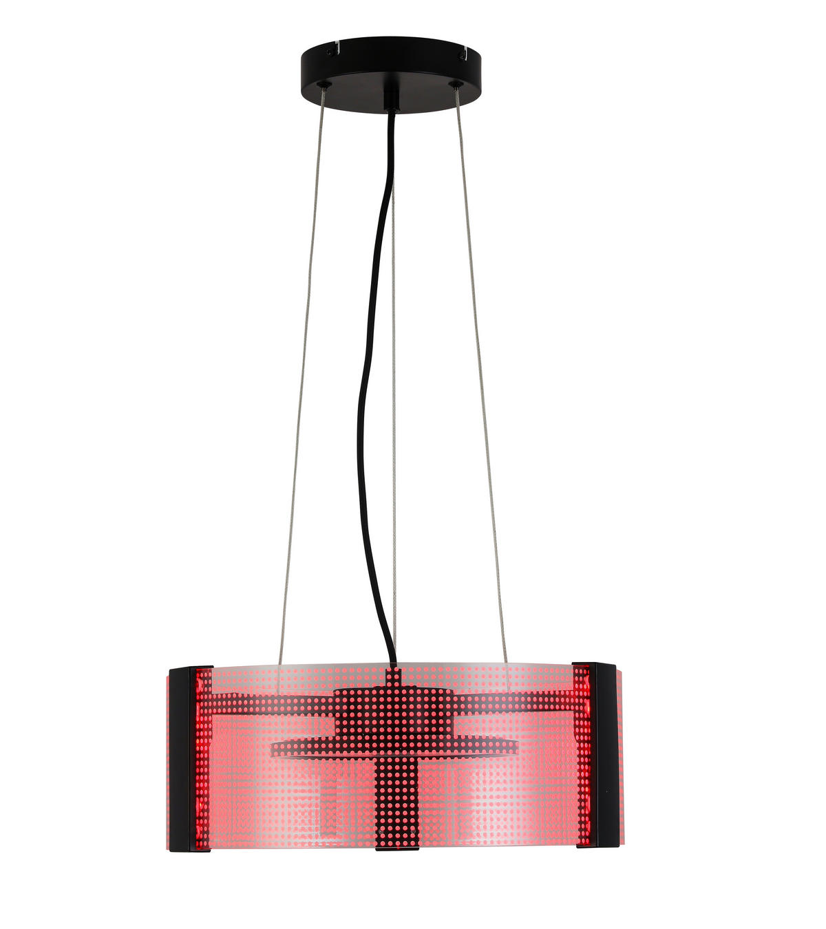 LED FÜGGŐLÁMPA 40/120 cm  - fekete/áttetsző, Design, műanyag/fém (40/120cm) - Novel