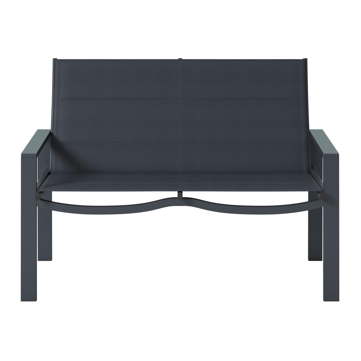 LOUNGEGARNITUR 4-teilig   Aluminium  - Dunkelgrau, MODERN, Textil/Metall - Luca Bessoni