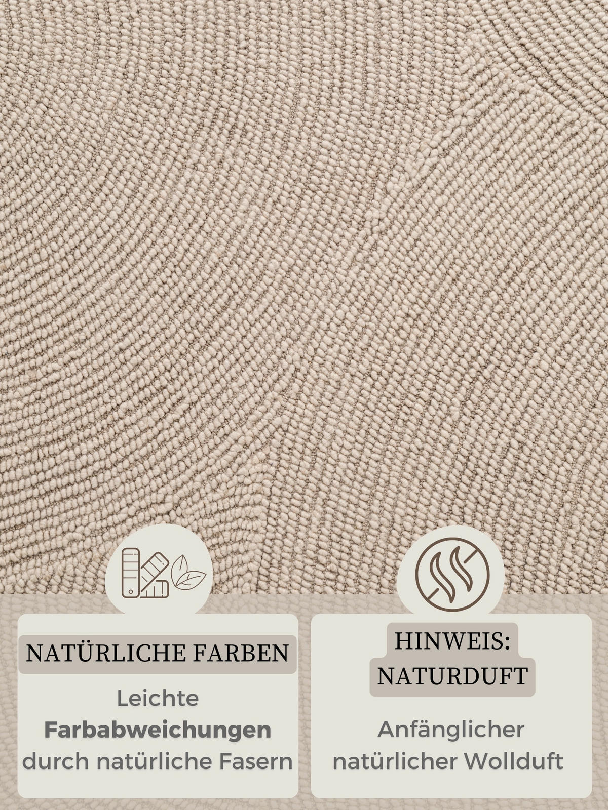 WOLLTEPPICH 150 cm Calmio Beige rund  - Beige, Basics, Textil (150cm) - Hanse Home