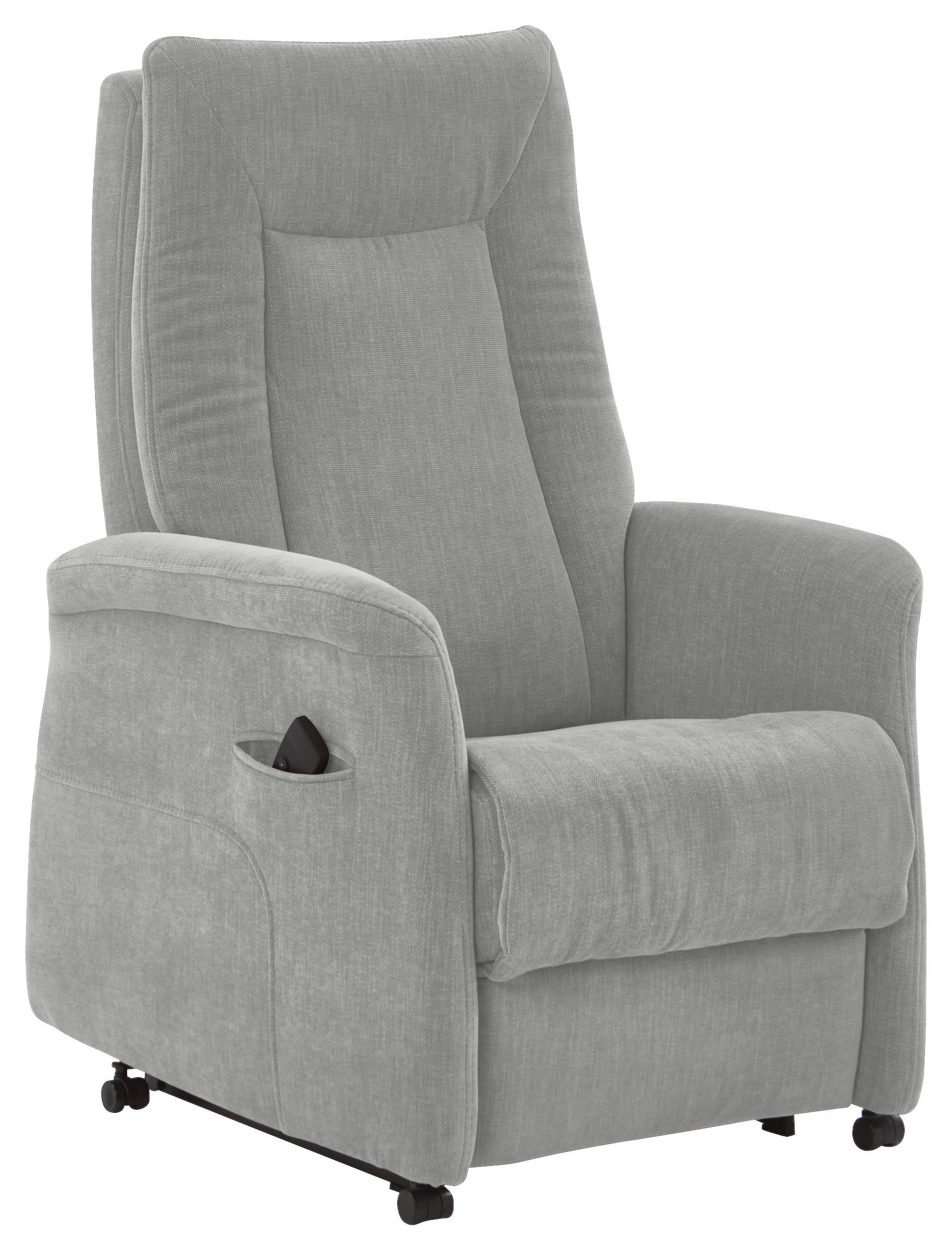 FERNSEHSESSEL  mit Relaxfunktion, Aufstehhilfe, Rücken echt Chenille Hellgrau  - Hellgrau/Grau, KONVENTIONELL, Kunststoff/Textil (78/115/90cm) - Hukla