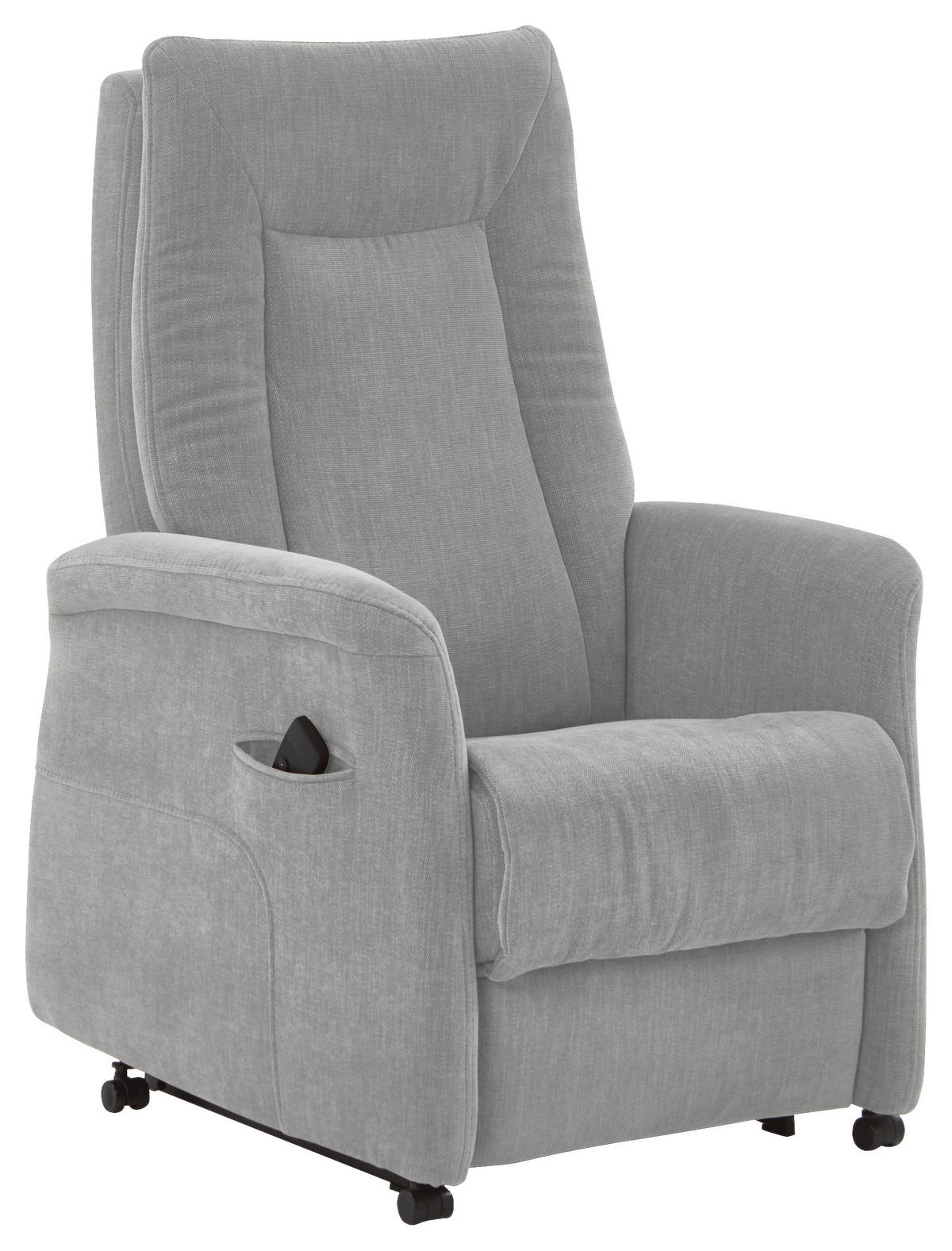 FERNSEHSESSEL  mit Relaxfunktion, Aufstehhilfe, Rücken echt Chenille Hellgrau  - Hellgrau/Grau, KONVENTIONELL, Kunststoff/Textil (78/115/90cm) - Hukla