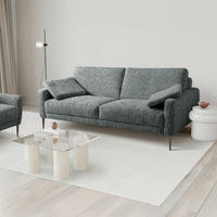 3,5-SITZER - Anthrazit/Schwarzchrom, Design, Textil/Metall (207/85/92cm) - Livetastic