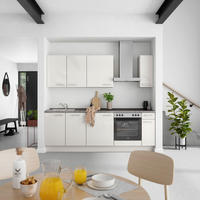 KÜCHENLEERBLOCK Flash 240 cm  in Schieferfarben, Hellgrau  - Schieferfarben/Edelstahlfarben, MODERN, Holzwerkstoff/Metall (240cm) - Nobilia