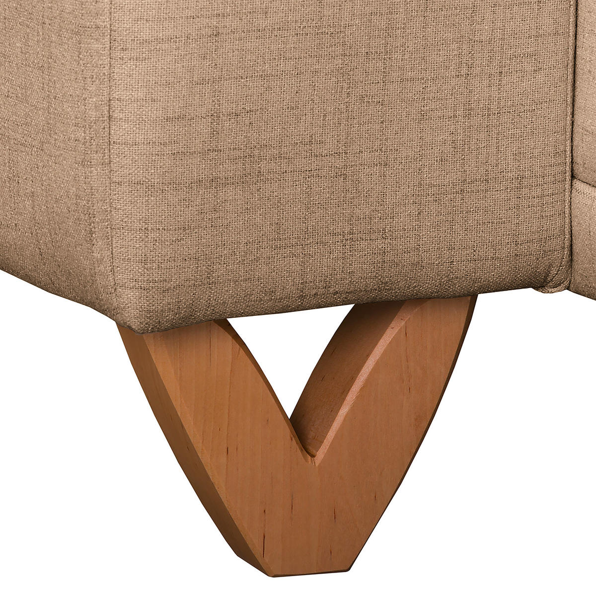 ECKSOFA in Textilgeflecht Beige  - Wengefarben/Beige, Design, Holz/Textil (257/174cm) - Livetastic