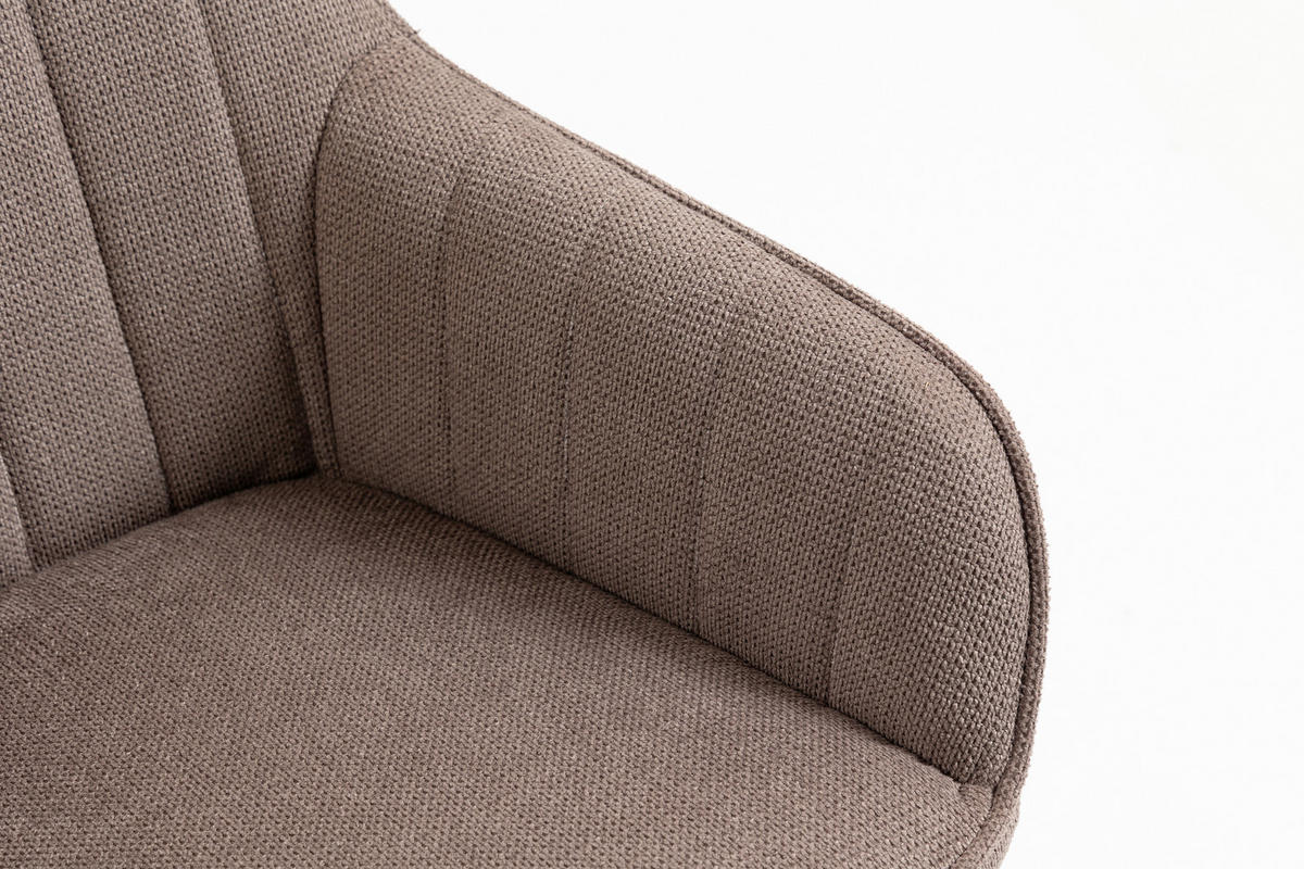 ARMLEHNSTUHL  Sitzfläche 180° drehbar   - Taupe/Schwarz, MODERN, Textil/Metall (63/83/63cm) - Livetastic