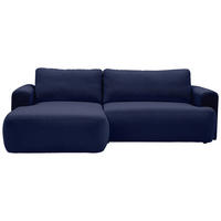 ECKSOFA Dunkelblau Bouclé Rücken echt, Rückenkissen  - Schwarz/Dunkelblau, KONVENTIONELL, Kunststoff/Textil (170/257cm) - Tom Tailor