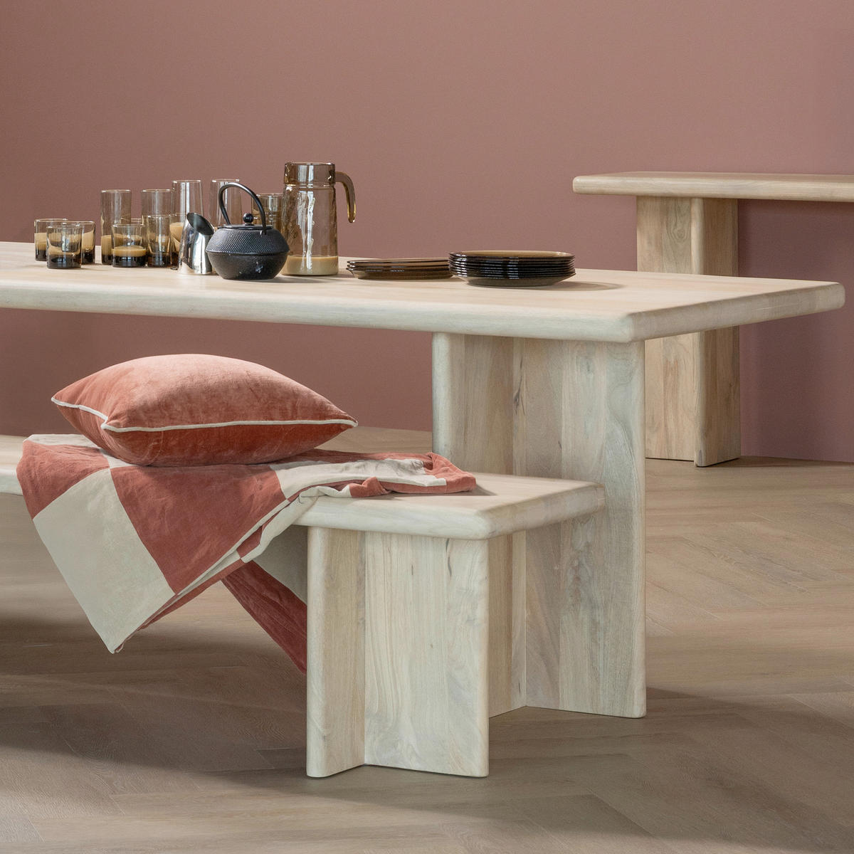 ESSTISCH 180/90/76 cm Echtholz  Holz in verschiedenen Größen erhältlich rechteckig Naturfarben  - Naturfarben, MODERN, Holz (180/90/76cm) - Livetastic