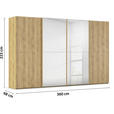 SCHWEBETÜRENSCHRANK 360/223/68 cm 4-türig Eichefarben  - Eichefarben, Design, Holz/Holzwerkstoff (360/223/68cm) - Novel