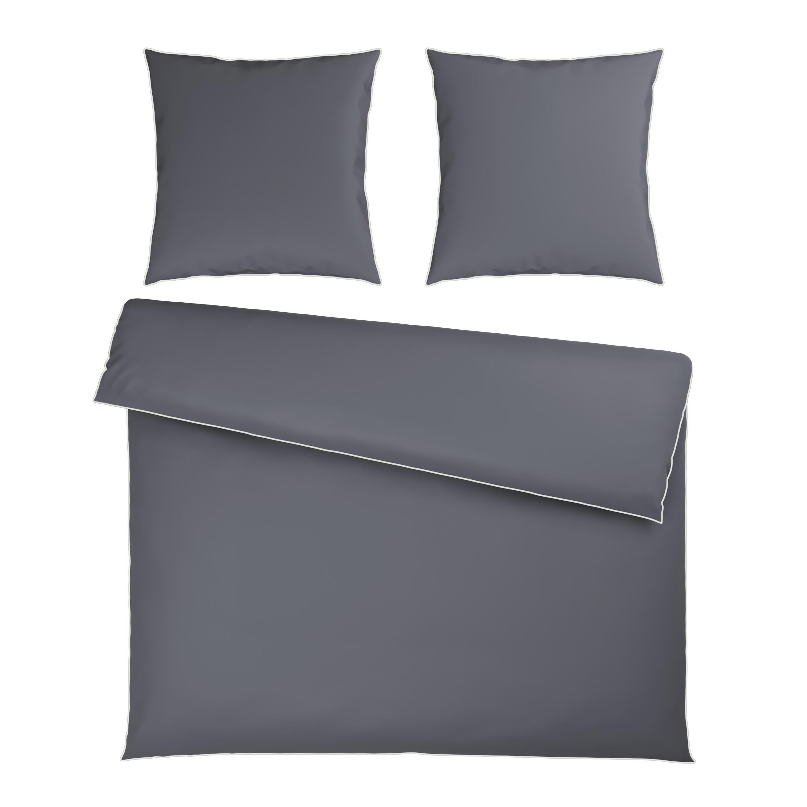 BETTWÄSCHE Calla Flachgewebe 200/200 cm  - Dunkelgrau, Basics, Textil (200/200cm) - Dieter Knoll
