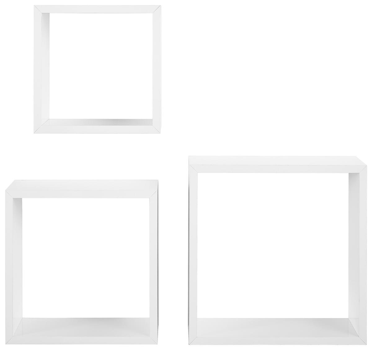 SET ZIDNIH POLICA  - bela, Osnovno, pločasti materijal (20-28/20-28/12cm) - Xora