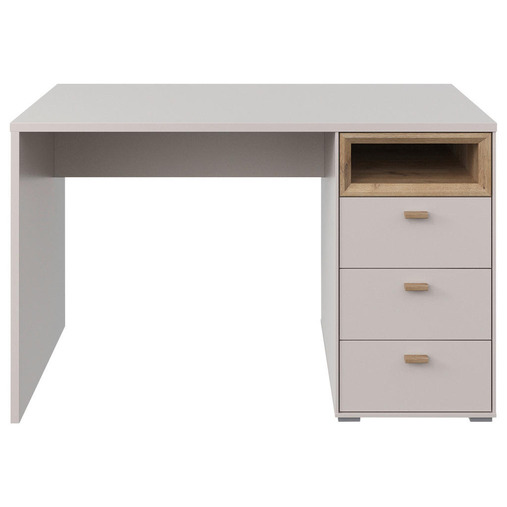 Thumbnail - Hom`in Schreibtisch, Eiche, Sand, Holz, Eiche, massiv, 3 Schubladen, rechteckig, Wange, 70x74x120 cm, Arbeitszimmer, Sch...