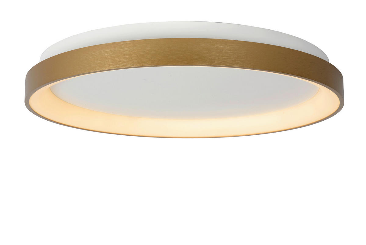 LED-DECKENLEUCHTE Vidal 48/6 cm   - Messingfarben/Opal, Design, Kunststoff/Metall (48/6cm) - Lucide