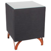 NACHTSCHRANK 45/55/45 cm  - Anthrazit/Kupferfarben, Design, Glas/Textil (45/55/45cm) - Esposa