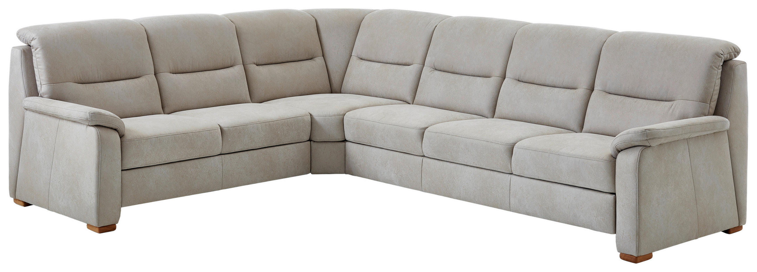 ECKSOFA Mikrofaser Hellgrau  - Eiche Bianco/Hellgrau, Konventionell, Holz/Textil (245/303cm) - Beldomo Comfort