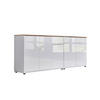 SIDEBOARD Mailand Set 10  in 184,5/73/33 cm  - Weiß Hochglanz/Schwarz, MODERN, Holzwerkstoff/Kunststoff (184,5/73/33cm) - MID.YOU