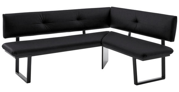 ECKBANK 205/165 cm  in Schwarz  - Schwarz, MODERN, Textil/Metall (205/165cm) - Cantus