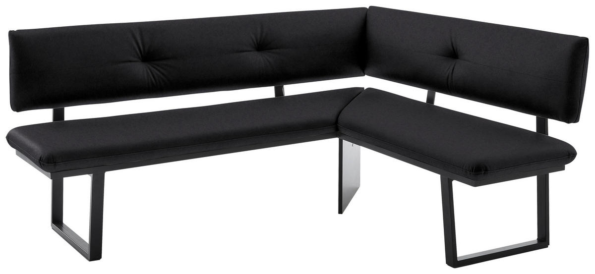 ECKBANK 205/165 cm  in Schwarz  - Schwarz, MODERN, Textil/Metall (205/165cm) - Cantus