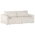 2,5-SITZER  in Flachgewebe Ecru  - Ecru/Schwarz, Design, Kunststoff/Textil (240/70/125cm) - Xora