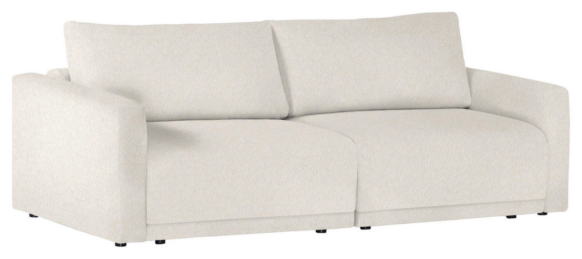 2,5-SITZER Flachgewebe Ecru  - Ecru/Schwarz, Design, Kunststoff/Textil (240/70/125cm) - Xora