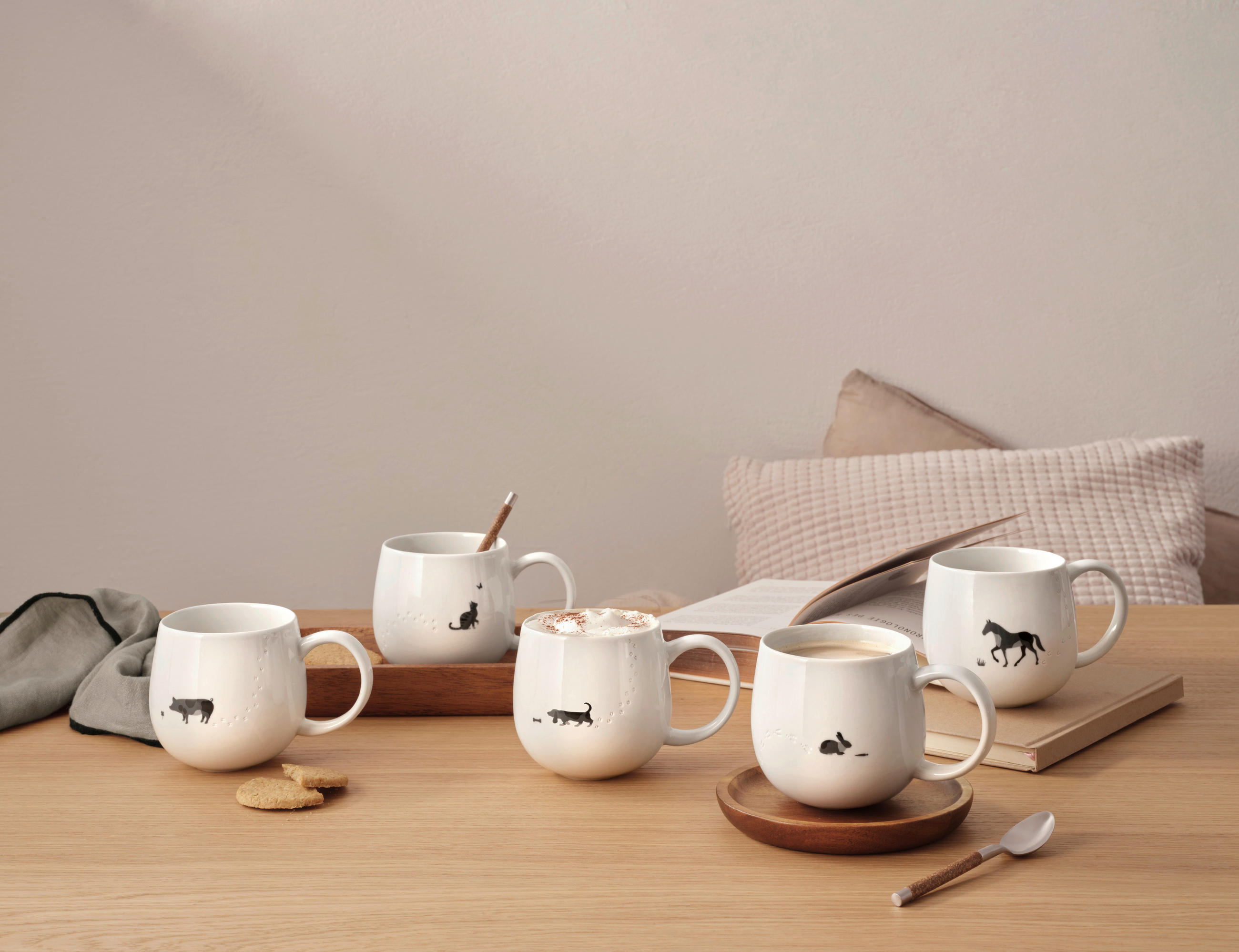KAFFEEBECHER Magu  400 ml   - Weiß Hochglanz, KONVENTIONELL, Keramik (10,2/9,5cm) - ASA