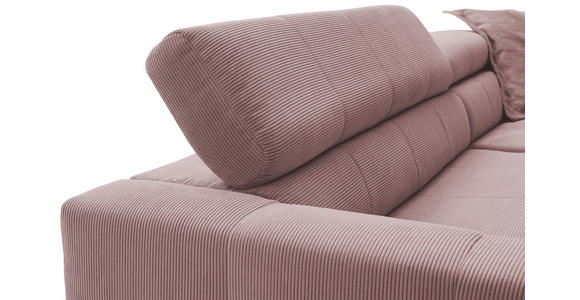 ECKSOFA in Feincord Altrosa  - Schwarz/Altrosa, KONVENTIONELL, Textil/Metall (311/219cm) - Hom`in