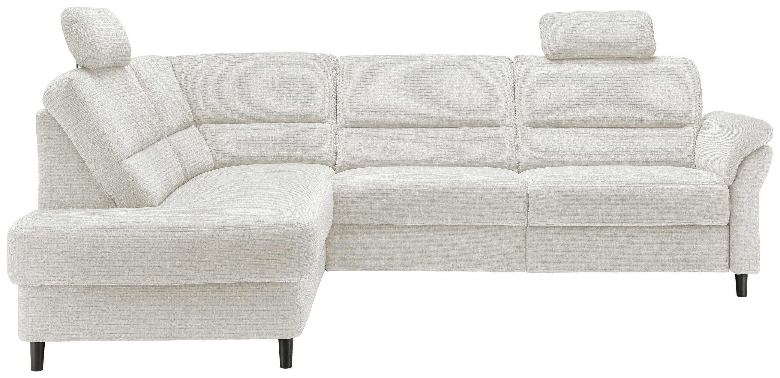 ECKSOFA in Mikrofaser Creme - Weiss/Creme, Modern, Holz/Textil (190/266cm) - Livetastic