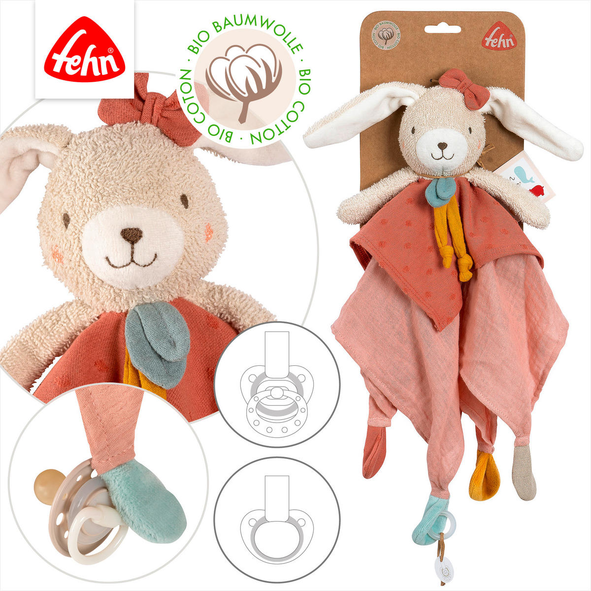 SCHMUSETUCH - Altrosa, Basics, Textil (46/59/6cm) - Fehn