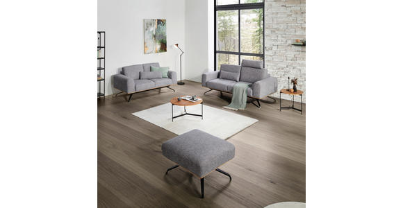 2-SITZER-SOFA in Struktur Grau - Schwarz/Grau, Design, Holz/Textil (166/85-104/95cm) - Novel