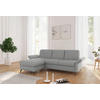 ECKSOFA ROCHELLE E Hellgrau Flachgewebe  - Hellgrau/Schwarz, KONVENTIONELL, Textil/Metall (164/251cm) - Sit & More