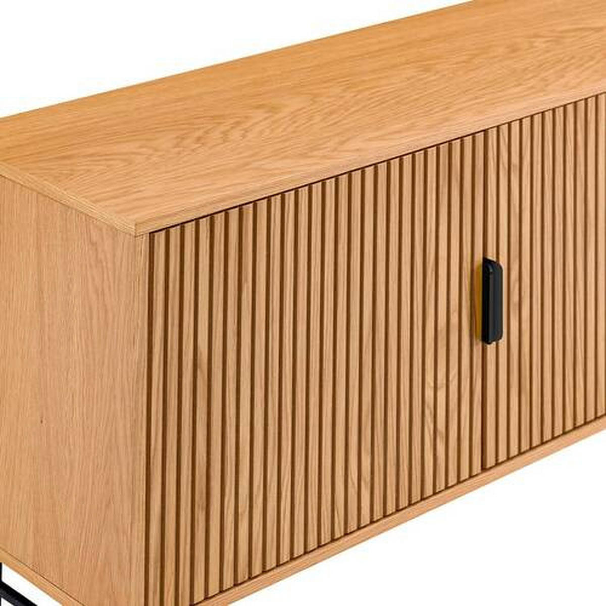 ŠIROKÁ KOMODA, dub, čierna, farba duba, 160/75/40 cm - čierna/farba duba, Lifestyle, kov/drevo (160/75/40cm) - home24