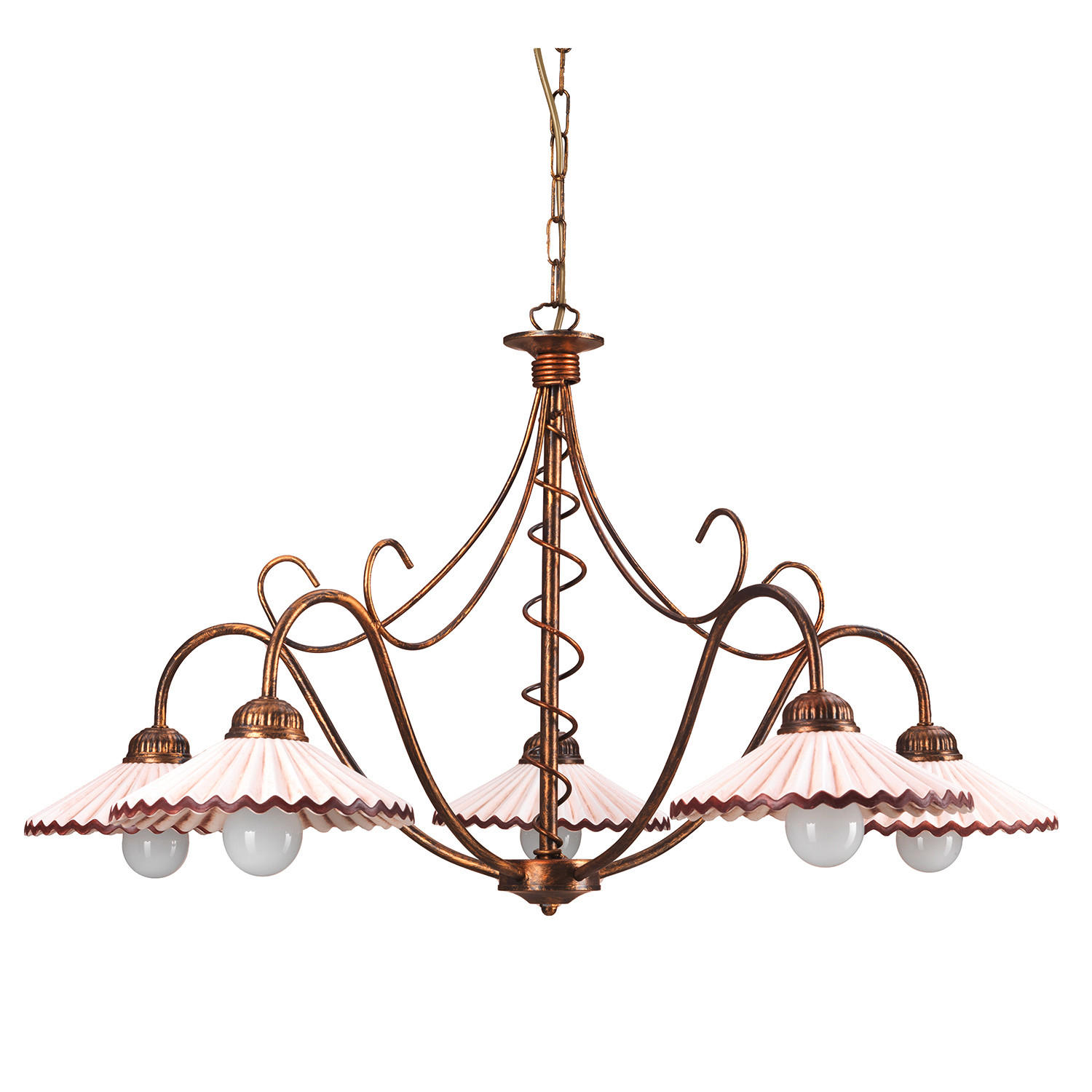 KRONLEUCHTER 85/110 cm   - Bernsteinfarben, KONVENTIONELL, Keramik/Metall (85/110cm)