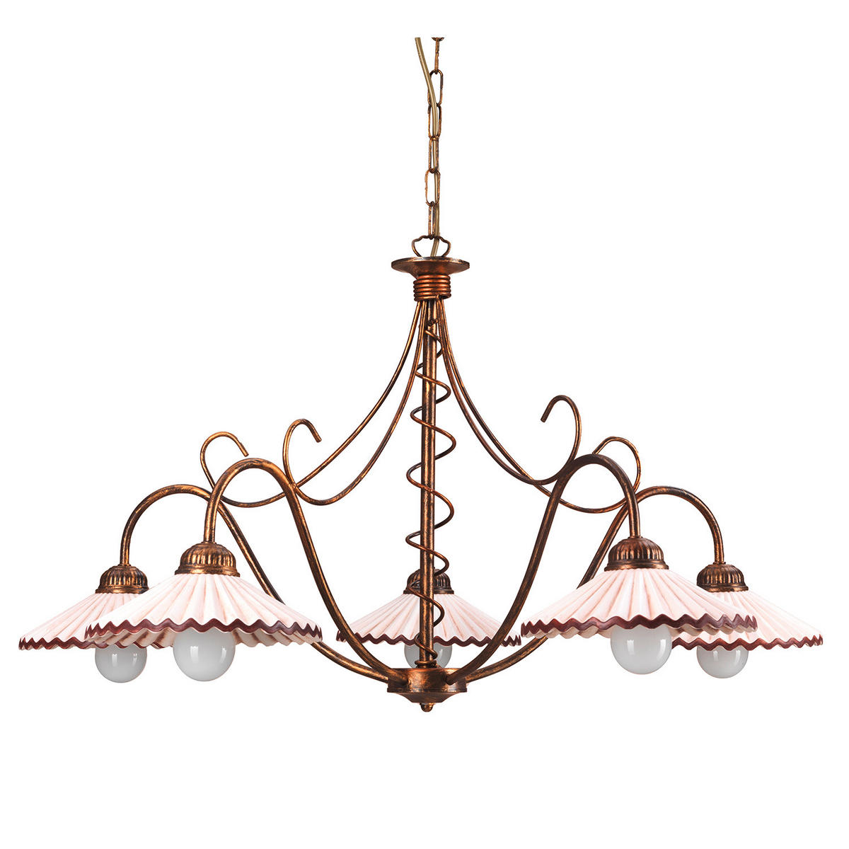 KRONLEUCHTER 85/110 cm   - Bernsteinfarben, KONVENTIONELL, Keramik/Metall (85/110cm)