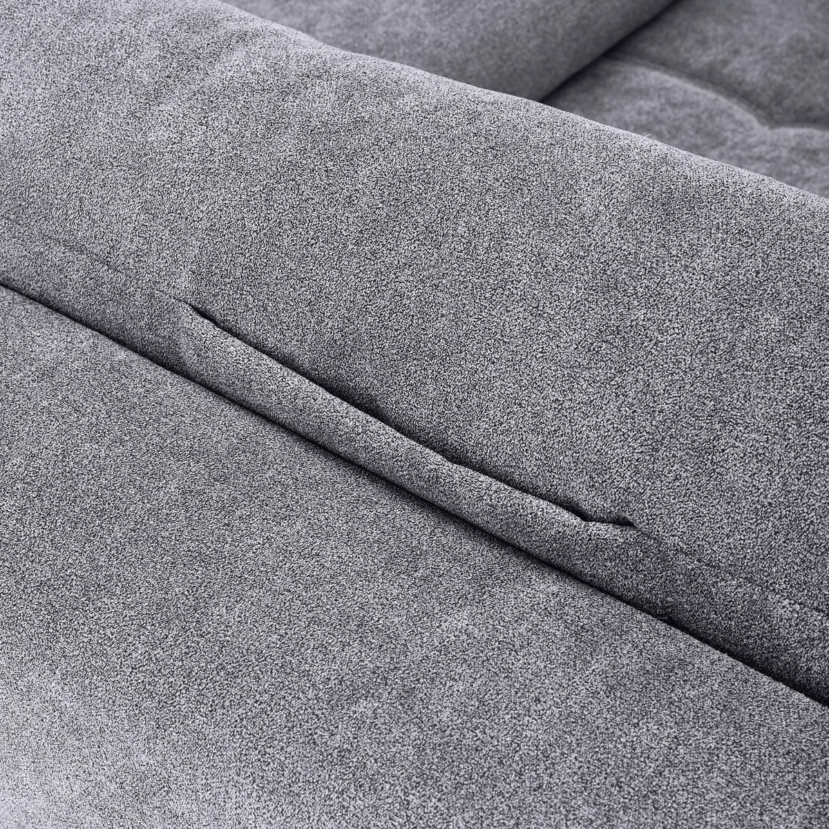 WOHNLANDSCHAFT in Velours Grau  - Chromfarben/Grau, Konventionell, Kunststoff/Textil (198/363/170cm) - Hom`in
