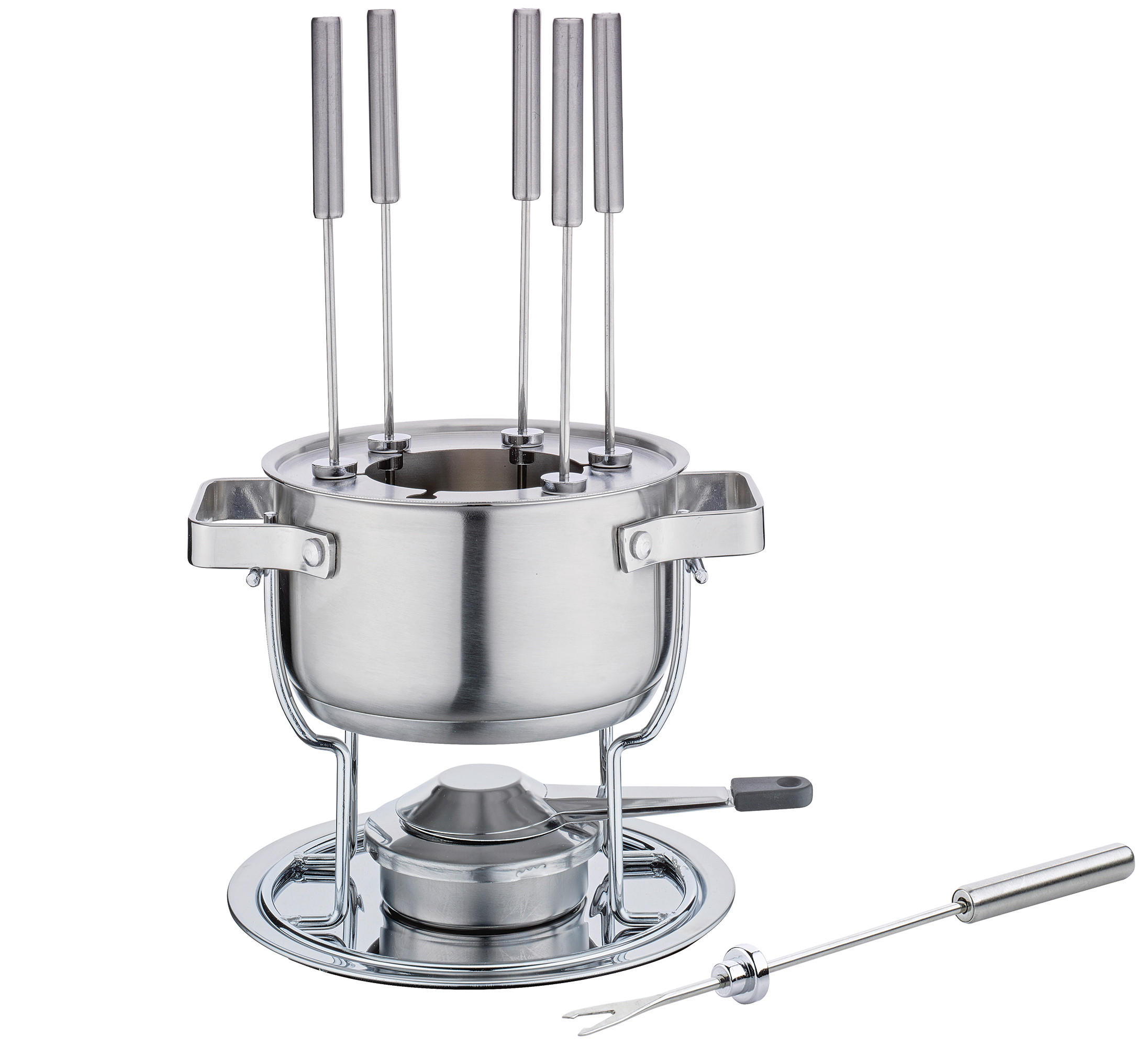 FONDUESET DAVOS  - Silberfarben, KONVENTIONELL, Metall (17/33,5cm) - Spring