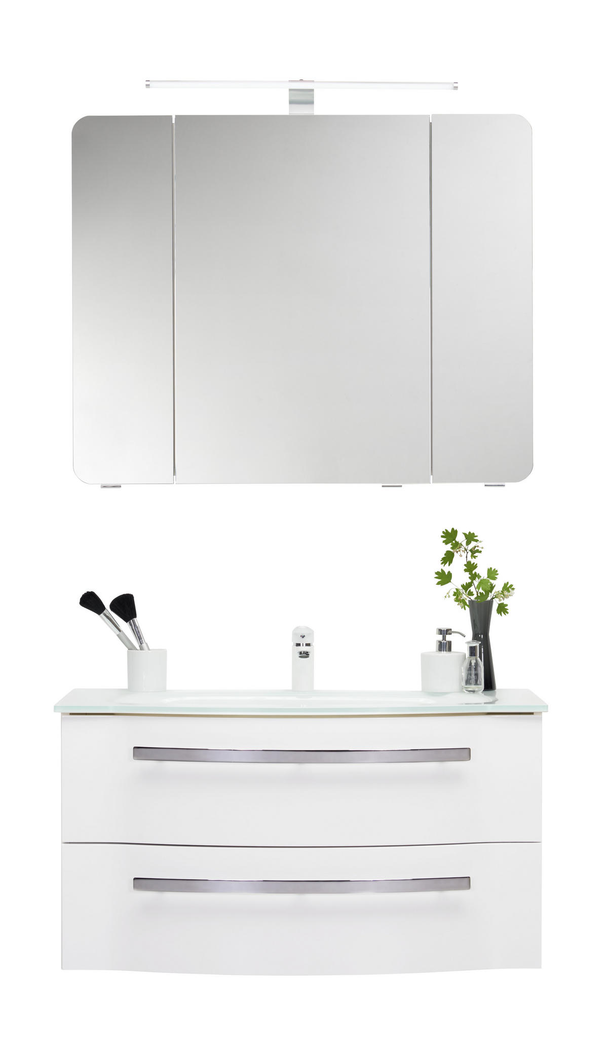 BADRUM 92 cm  - vit, Design, trämaterial/glas (92cm) - Sadena