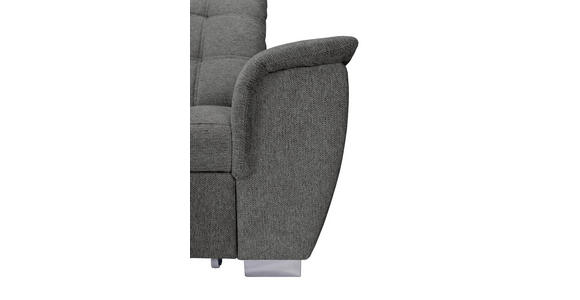 ECKSOFA Graubraun Chenille  inkl. Bettkasten, Schlaffunktion, Rücken echt, Kopfteilverstellung, Liegefläche im Originalstoff  - Chromfarben/Graubraun, KONVENTIONELL, Kunststoff/Textil (205/260cm) - Carryhome