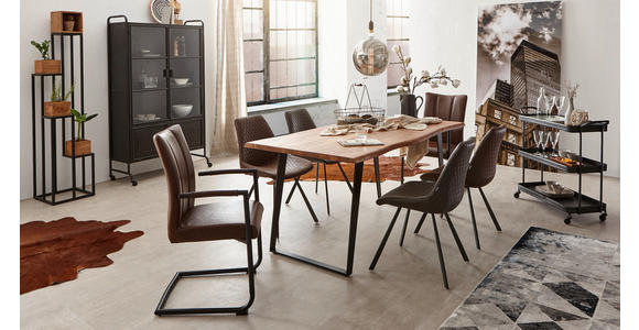 ESSTISCH in Holz, Metall 175/90/76 cm - Schwarz/Akaziefarben, KONVENTIONELL, Holz/Metall (175/90/76cm) - Ambia Home