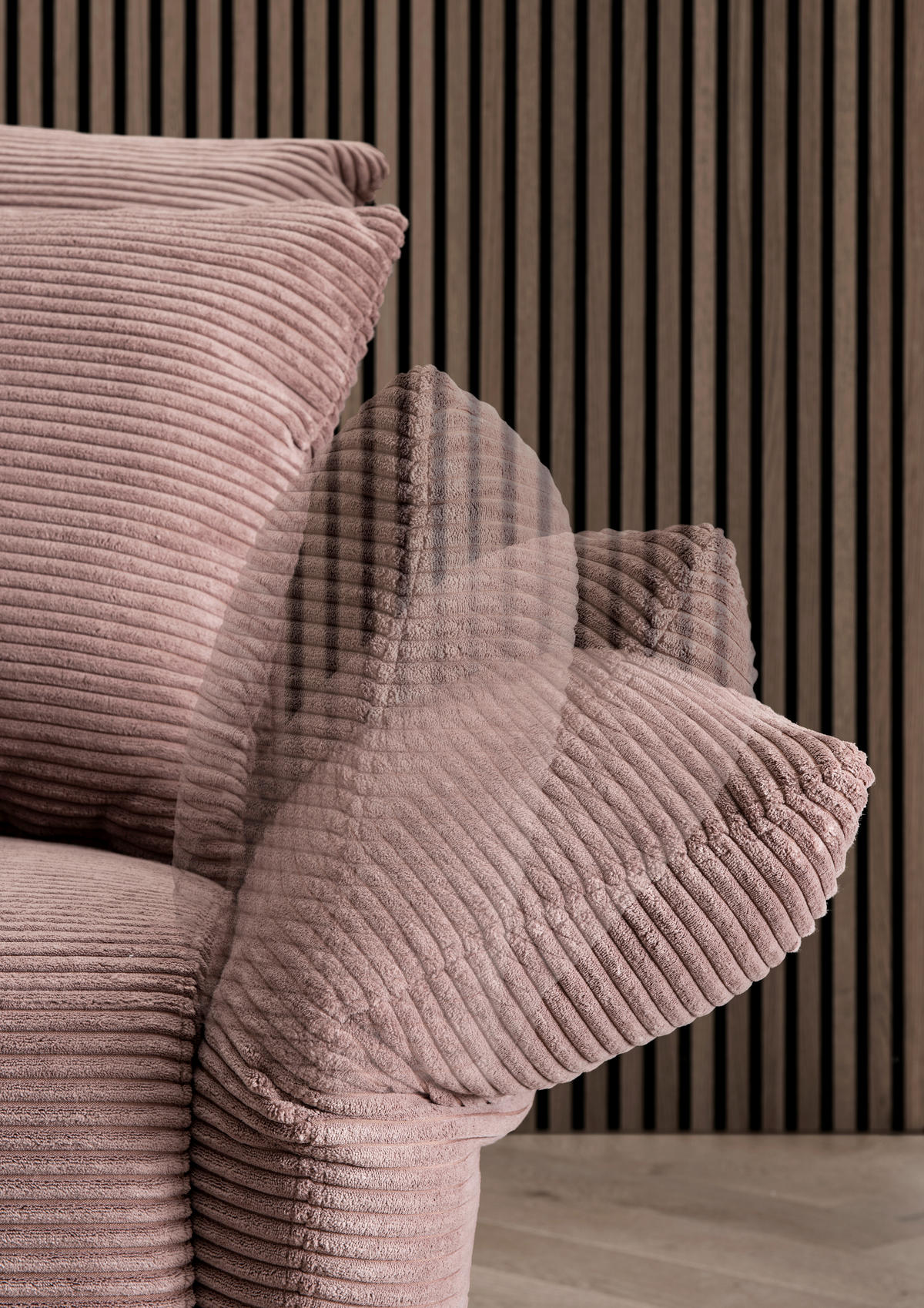 2-SITZER-SOFA in Cord Rosa  - Schwarz/Rosa, Design, Textil/Metall (163/97/102cm) - Livetastic
