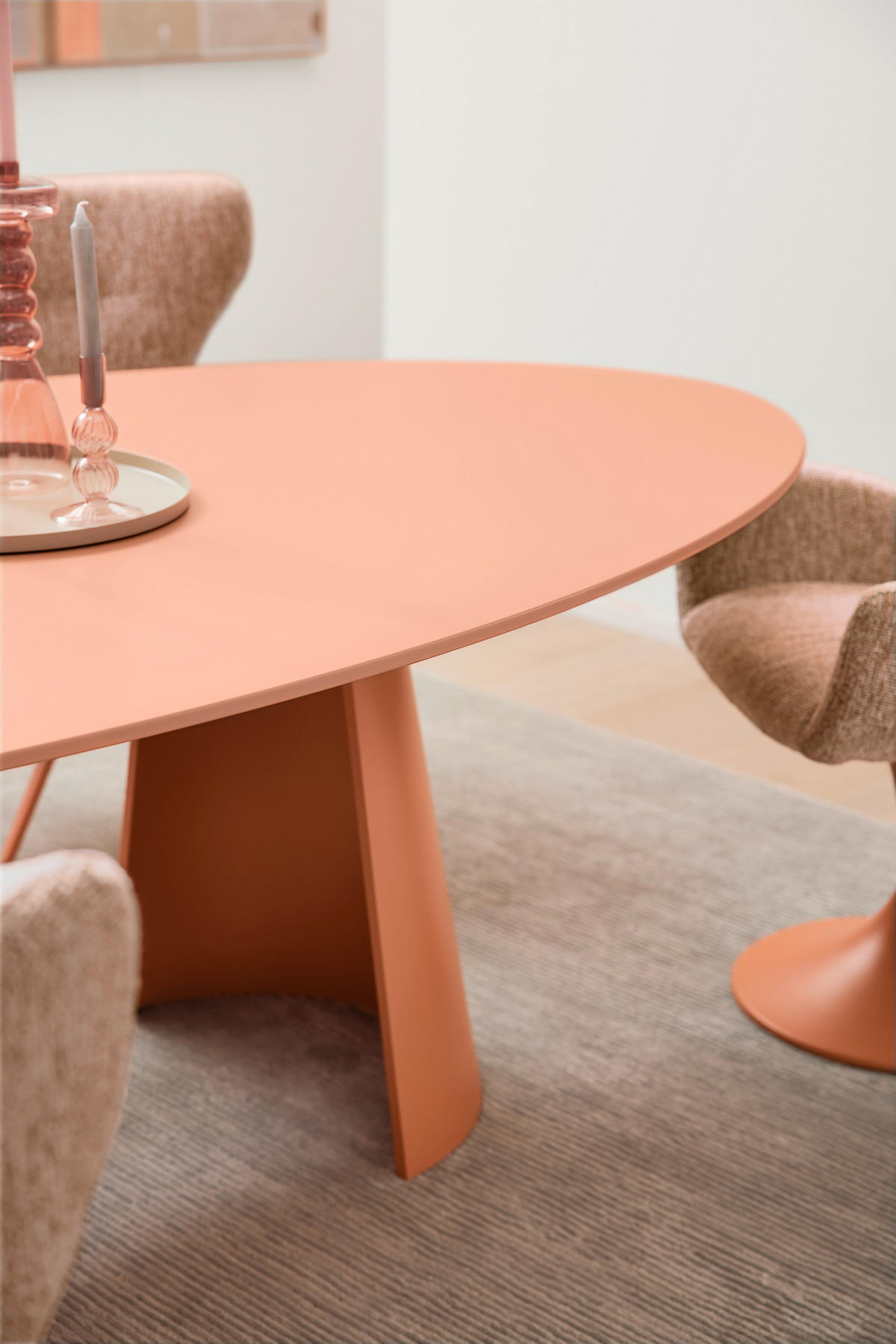 ESSTISCH 200/110/76 cm Nachbildung  Holzwerkstoff in verschiedenen Größen erhältlich, in verschiedenen Holzarten erhältlich, in verschiedenen Holzdekoren erhältlich, Variantenauswahl oval Pink  - Pink, Design, Holzwerkstoff (200/110/76cm) - Musterring