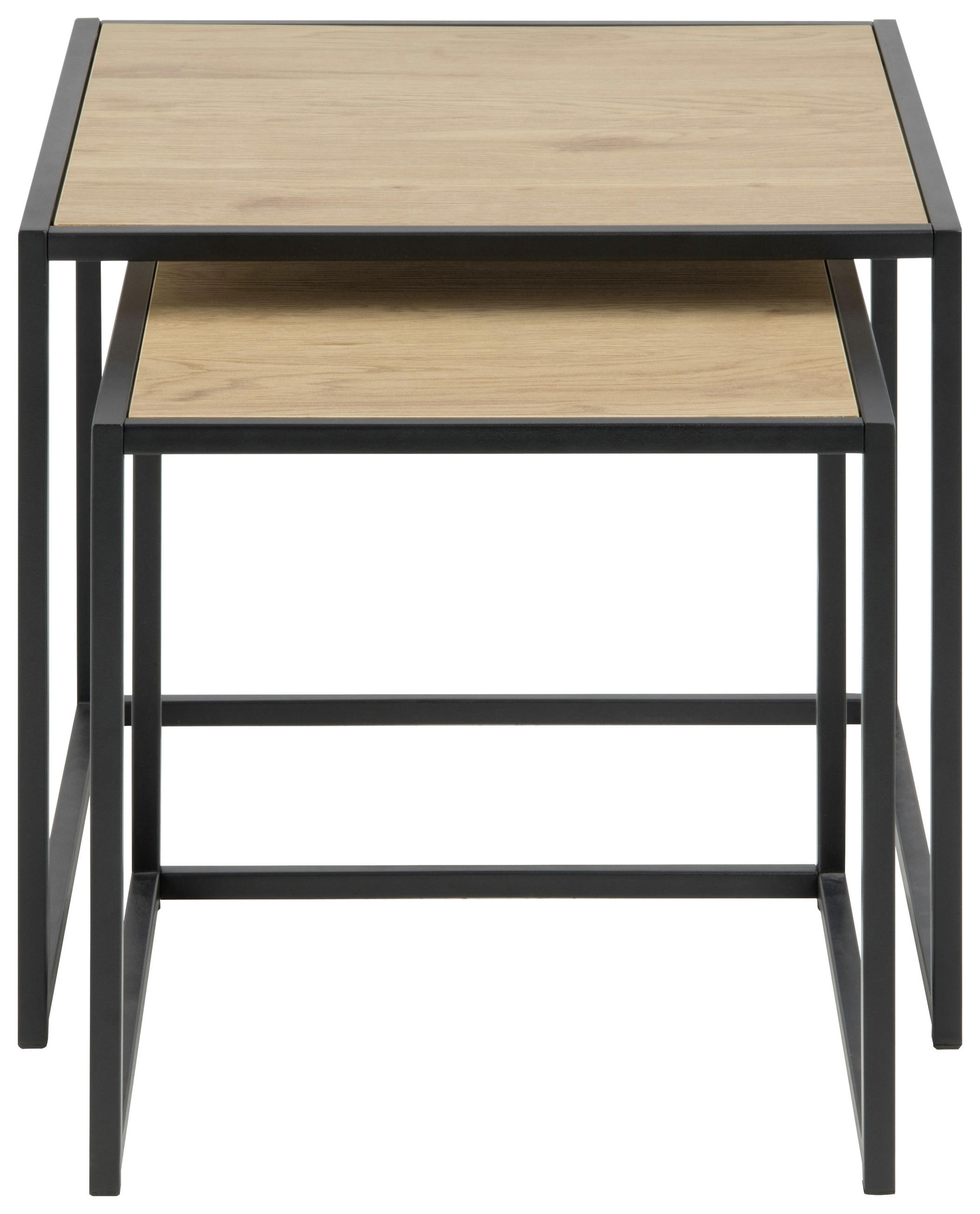 SATZTISCH quadratisch Eichefarben - Eichefarben/Schwarz, Trend, Metall (50/50/45,0cm) - MID.YOU